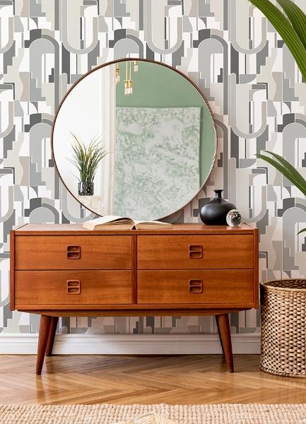 A Street Prints Odele Stone Geometric Archways Wallpaper