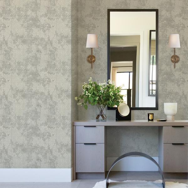 A Street Prints Odell Silver Antique Tiles Wallpaper