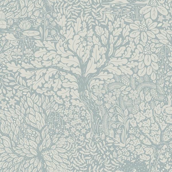 a street prints Olle Light Blue Forest Sanctuary Wallpaper