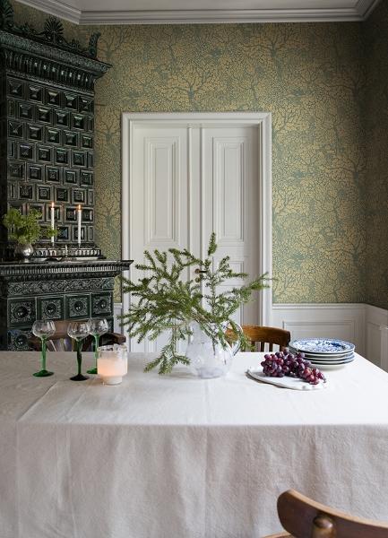 A Street Prints Olle Light Yellow Forest Sanctuary Wallpaper