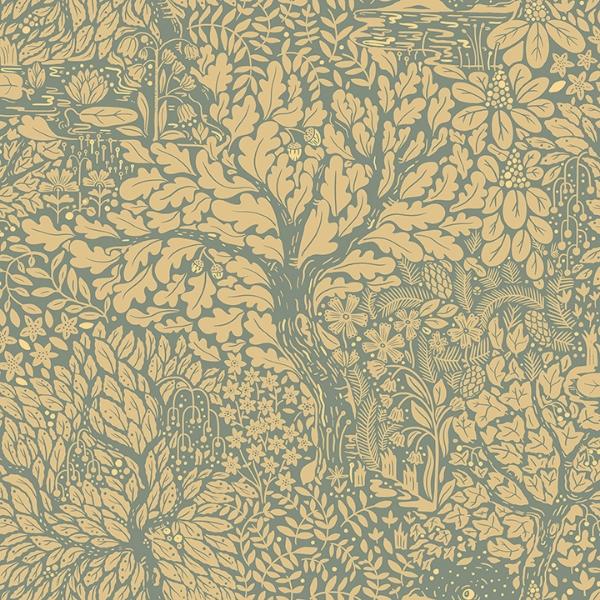 a street prints Olle Light Yellow Forest Sanctuary Wallpaper