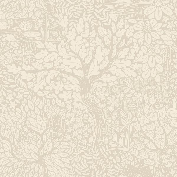 a street prints Olle Taupe Forest Sanctuary Wallpaper