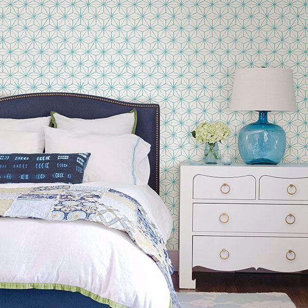 A Street Prints Orion Turquoise Geometric Wallpaper