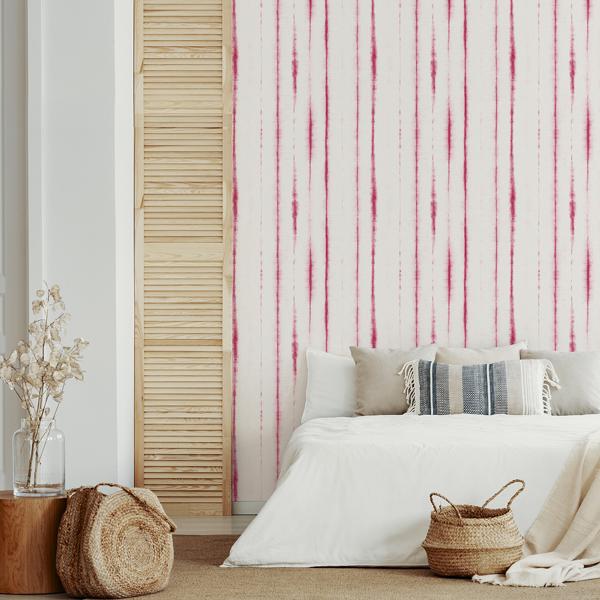 A Street Prints Orleans Pink Shibori Faux Linen Wallpaper