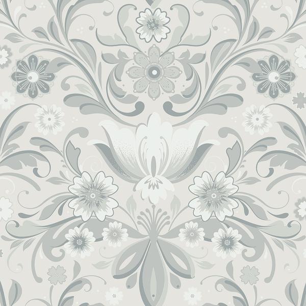 a street prints Ostanskar Light Grey Retro Floral Wallpaper