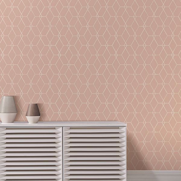 A Street Prints Osterlen Light Pink Trellis Wallpaper