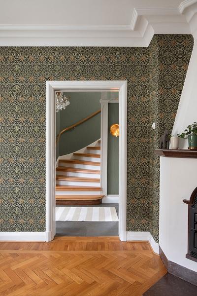 A Street Prints Oxford Union Black Floral Vines Wallpaper