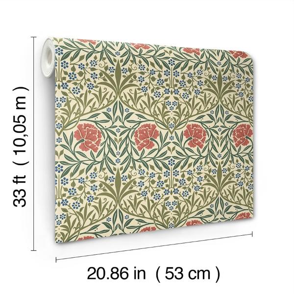 A Street Prints Oxford Union Green Floral Vines Wallpaper
