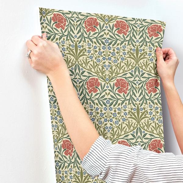 A Street Prints Oxford Union Green Floral Vines Wallpaper