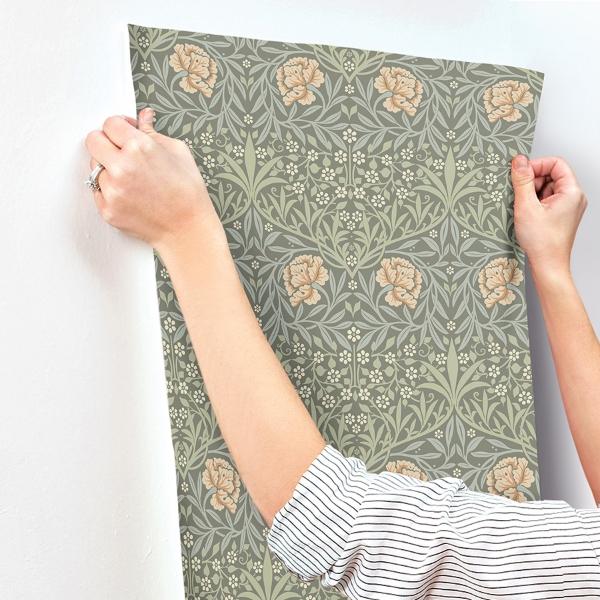 A Street Prints Oxford Union Grey Floral Vines Wallpaper