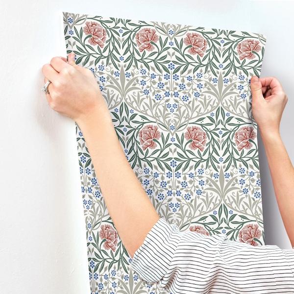 A Street Prints Oxford Union Pink Floral Vines Wallpaper