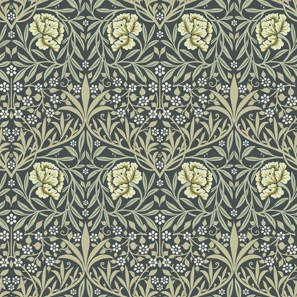 a street prints Oxford Union Sea Green Floral Vines Wallpaper
