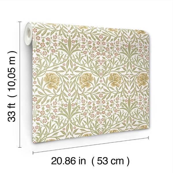 A Street Prints Oxford Union Yellow Floral Vines Wallpaper