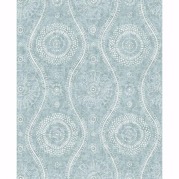 a street prints Painterly Aqua Wallpaper by Sarah Richardson