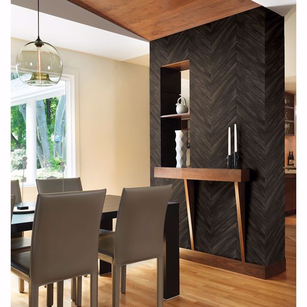 A Street Prints Parisian Dark Brown Parquet Wallpaper