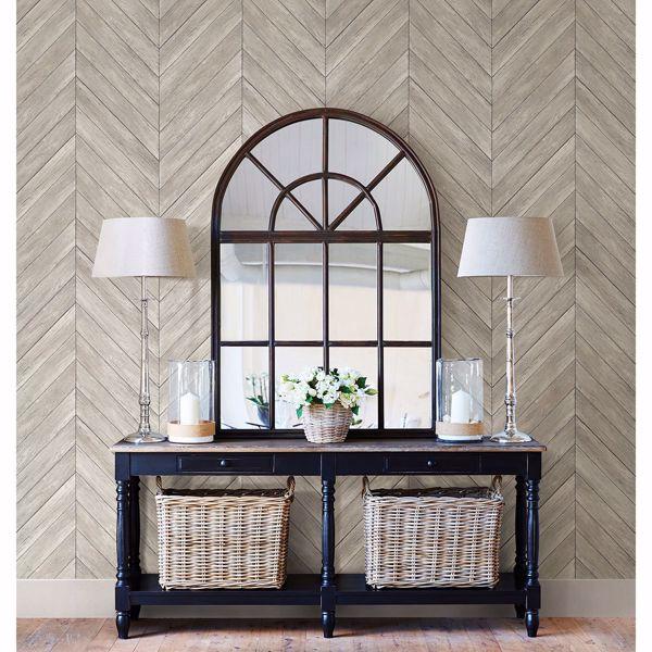 A Street Prints Parisian Light Grey Parquet Wallpaper