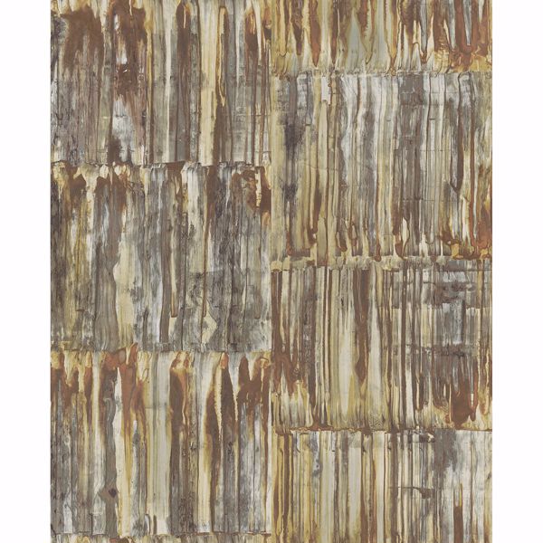 a street prints Patina Brass Faux Metal Panels Wallpaper