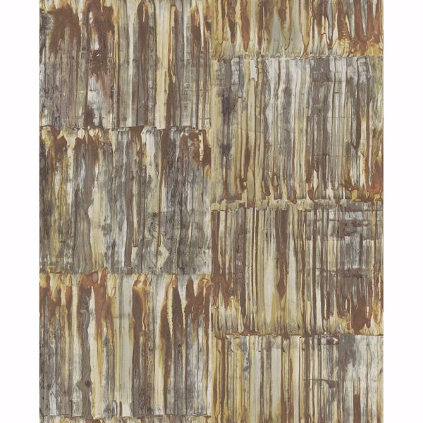 a street prints Patina Panels Copper Metal Wallpaper