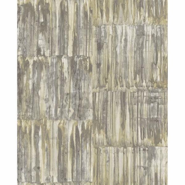 a street prints Patina Panels Yellow Metal Wallpaper