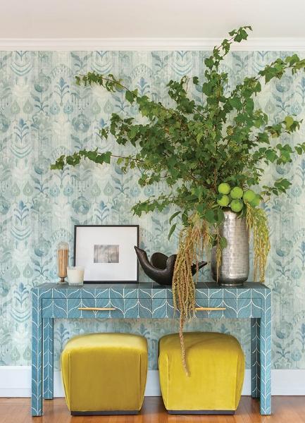 A Street Prints Pavord Green Floral Shibori Wallpaper