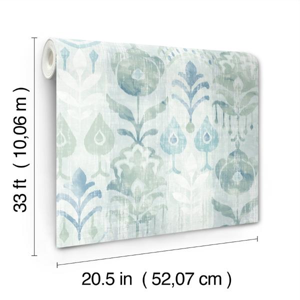 A Street Prints Pavord Green Floral Shibori Wallpaper