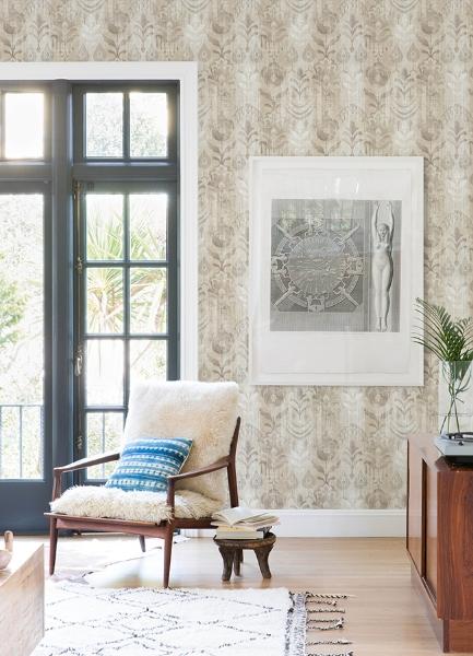 A Street Prints Pavord Neutral Floral Shibori Wallpaper