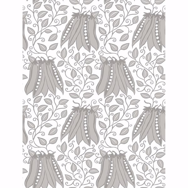 a street prints Peas in a Pod Light Grey Garden Wallpaper