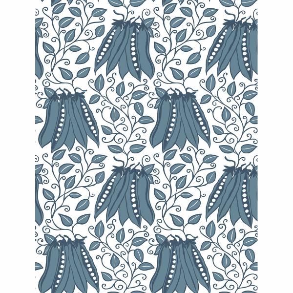 a street prints Peas in a Pod Teal Garden Wallpaper