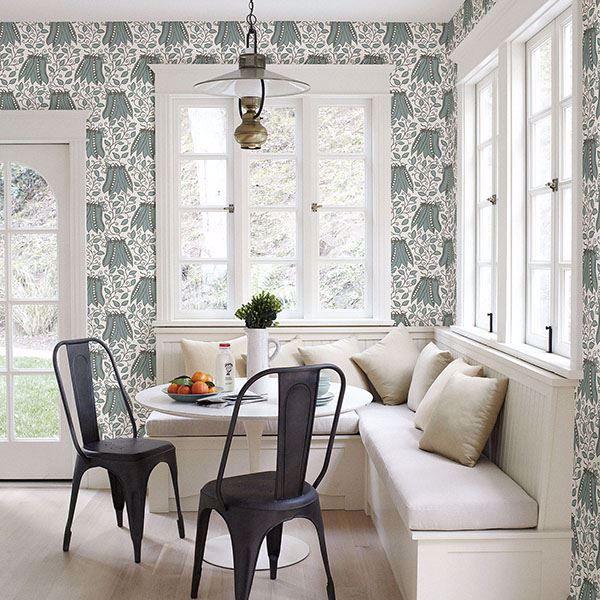 A Street Prints Peas In A Pod Turquoise Garden Wallpaper