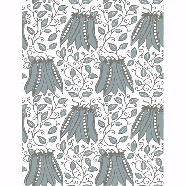 a street prints Peas in a Pod Turquoise Garden Wallpaper