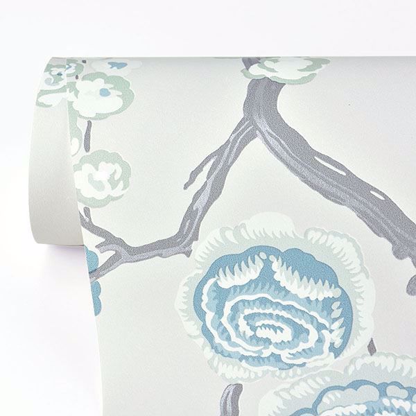 A Street Prints Peony Tree Aqua Wallpaper By Sarah Richardson