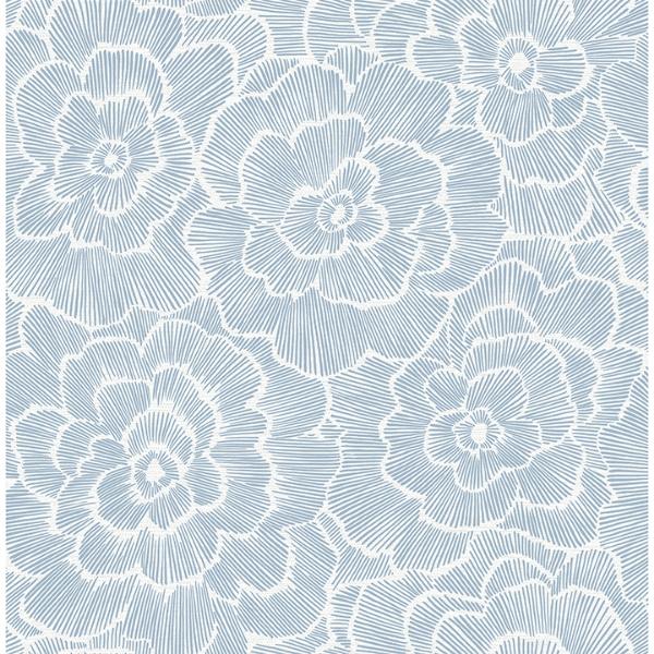 a street prints Periwinkle Blue Textured Floral Wallpaper
