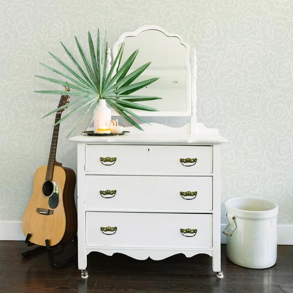 A Street Prints Periwinkle Green Textured Floral Wallpaper