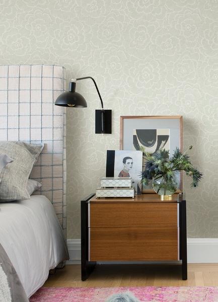 A Street Prints Periwinkle Light Green Textured Floral Wallpaper