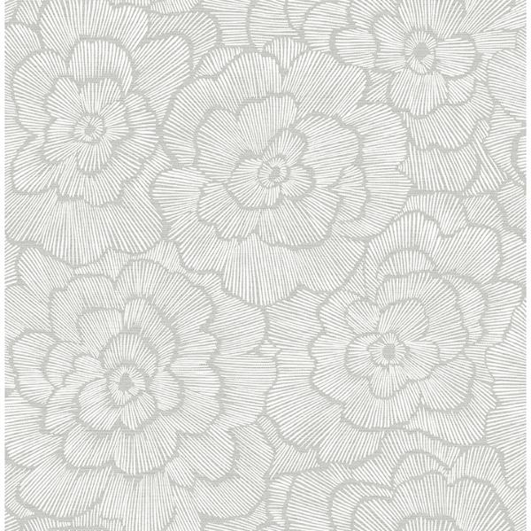 a street prints Periwinkle Light Grey Textured Floral Wallpaper