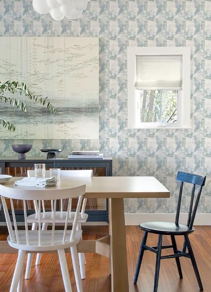 A Street Prints Perrin Blue Gem Geometric Wallpaper