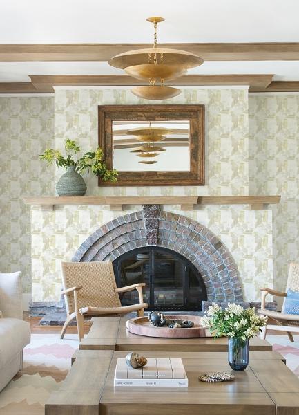 A Street Prints Perrin Olive Gem Geometric Wallpaper