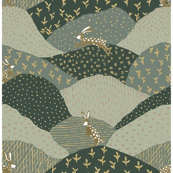 a street prints Peter Green Rabbit Fields Wallpaper