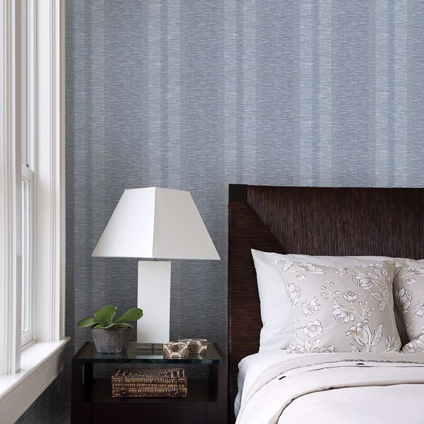 A Street Prints Pezula Blue Texture Stripe Wallpaper