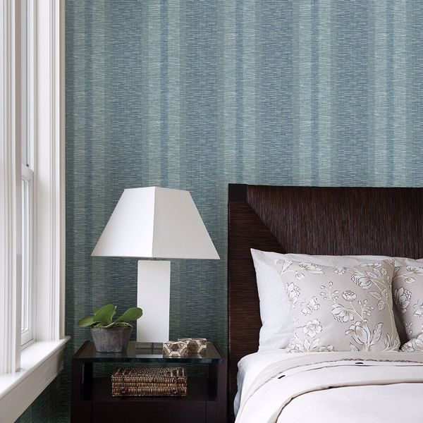 A Street Prints Pezula Teal Texture Stripe Wallpaper