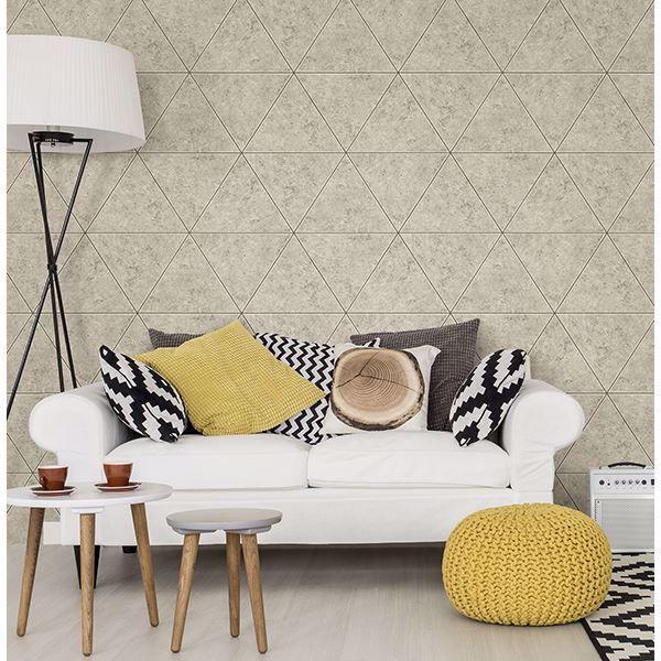 A Street Prints Polished Concrete Off-White Geometric Wallpaper