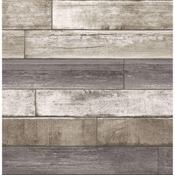 a street prints Porter Brown Weathered Plank Wallpaper