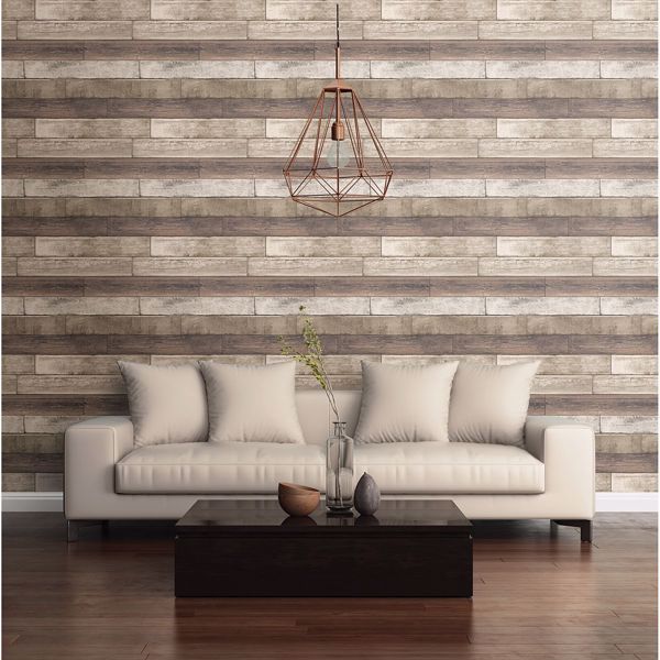 A Street Prints Porter Coffee Weathered Plank Wallpaper