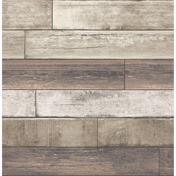 a street prints Porter Coffee Weathered Plank Wallpaper