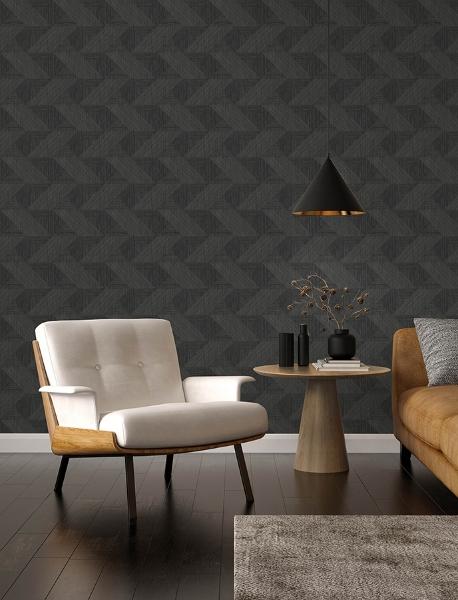 A Street Prints Presley Black Tessellation Wallpaper