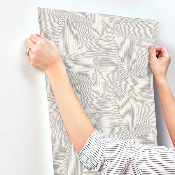 A Street Prints Reid Grey Woven Geometric Wallpaper