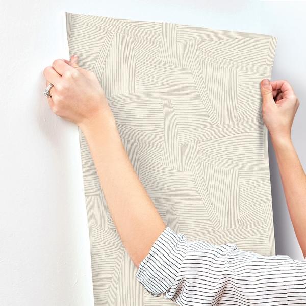 A Street Prints Reid Light Brown Woven Geometric Wallpaper