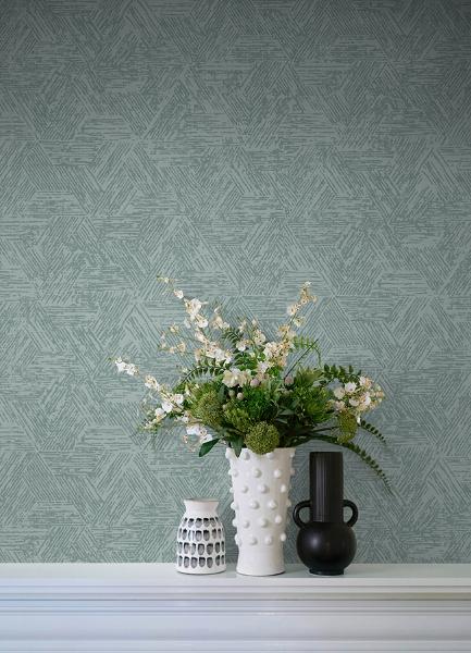 A Street Prints Retreat Denim Quilted Geometric Wallpaper