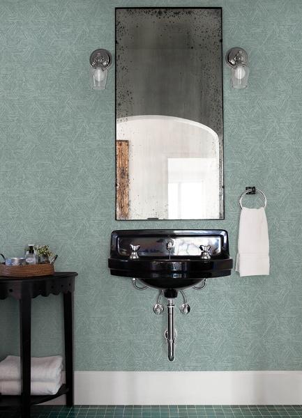 A Street Prints Retreat Denim Quilted Geometric Wallpaper