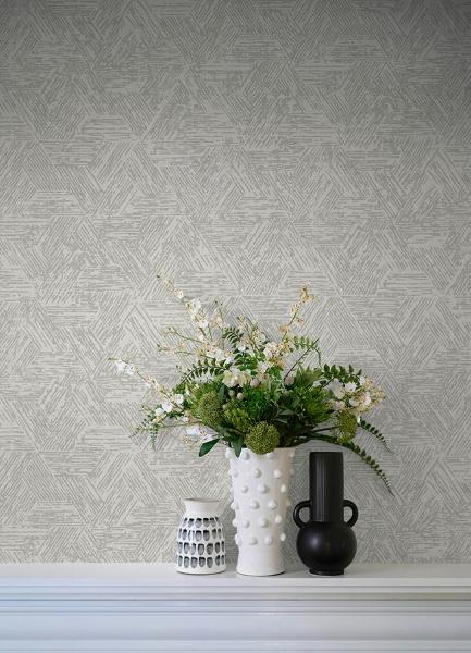 A Street Prints Retreat Grey Quilted Geometric Wallpaper